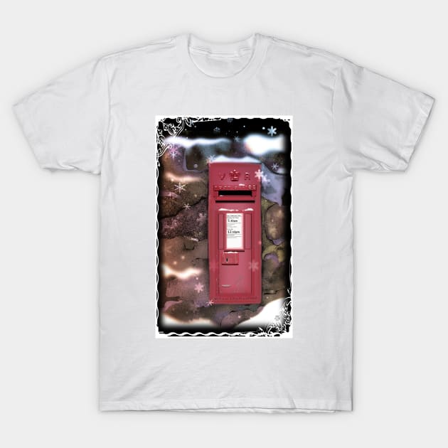 Traditional Red Post Box Christmas design { version 2 } T-Shirt by grantwilson